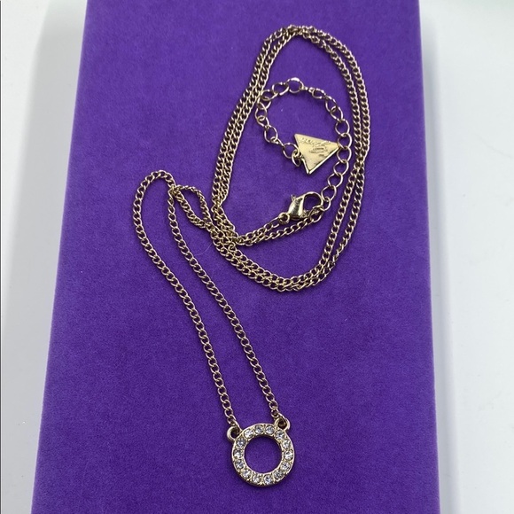 💛 Guess Gold Necklace with Crystal Pendant - Picture 2 of 6